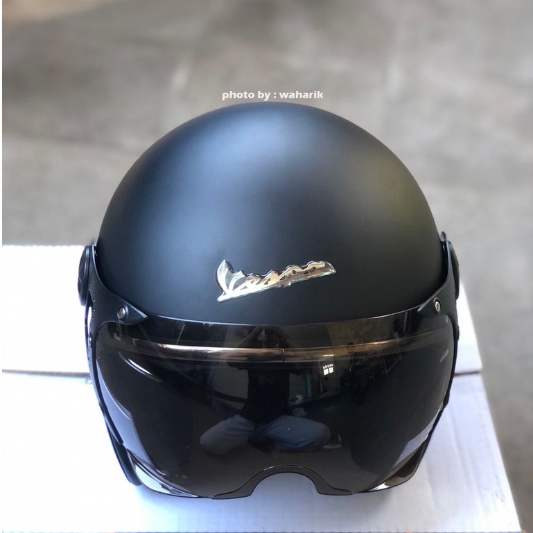 Jual Helm vespa retro italy + visor kaca | Shopee Indonesia