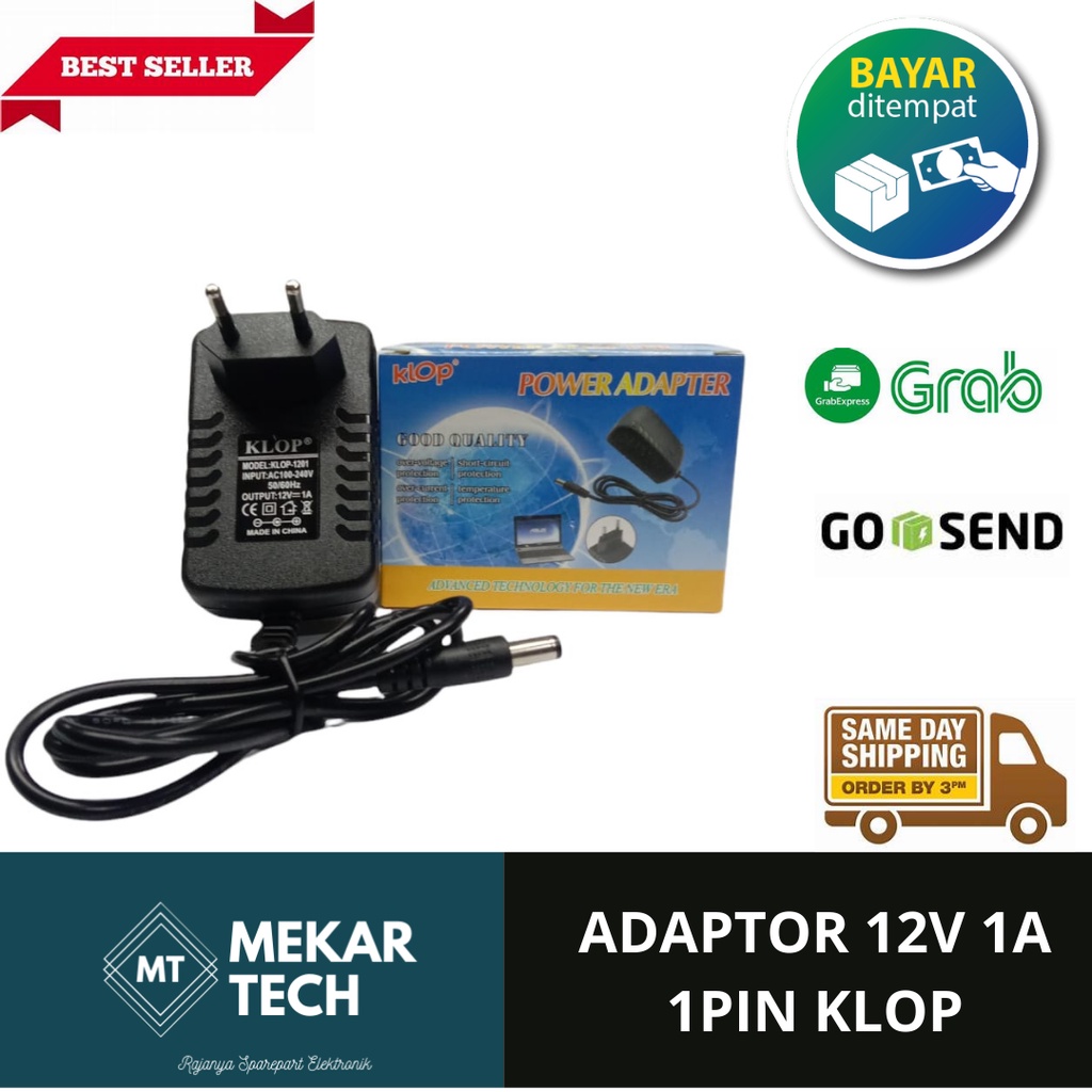 Jual ADAPTOR 12V 1A 1 PIN ADAPTER CCTV 12 VOLT 1 AMPERE KLOP | Shopee ...