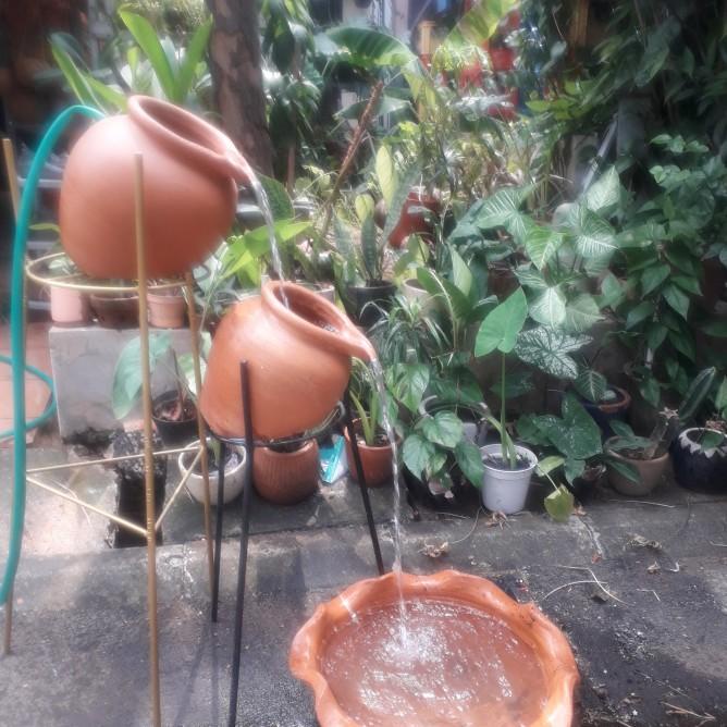 Jual Pot Pancuran Air Tanah Liat Hiasan Kolam Ikan Terakota Air Mancur ...