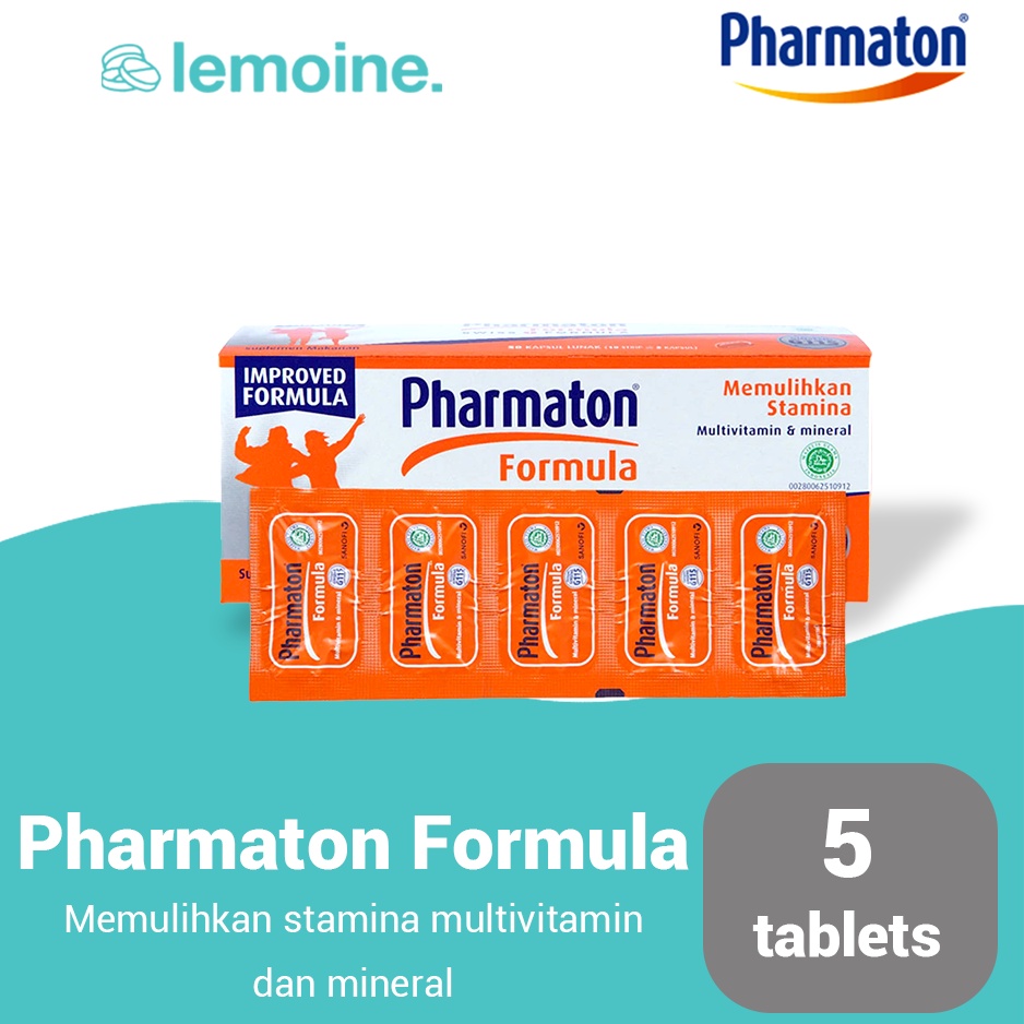 Jual Pharmaton Formula Multivitamin Jaga Stamina dan Kesehatan 5 Tablet