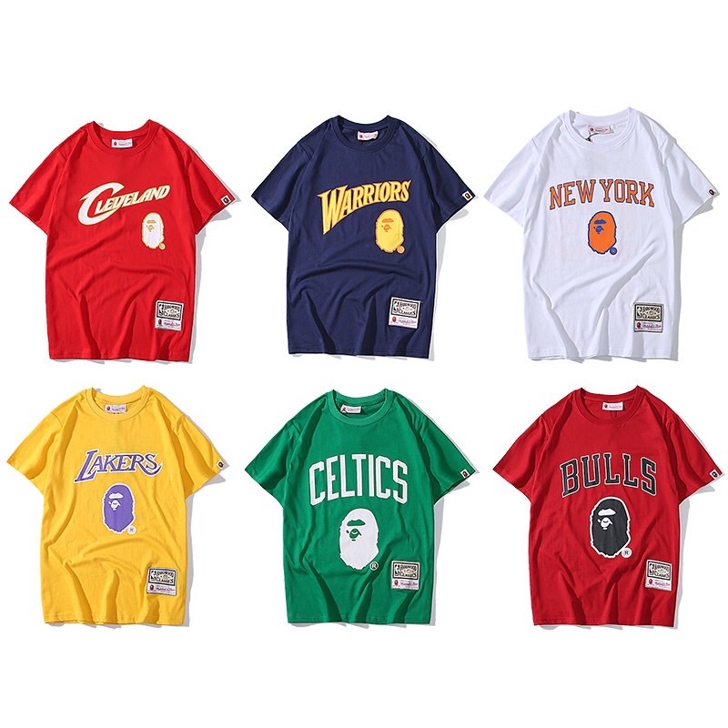 Jual Tshirt BAPE x NBA baju bathing ape kaos hypebeast tshirt bulls new