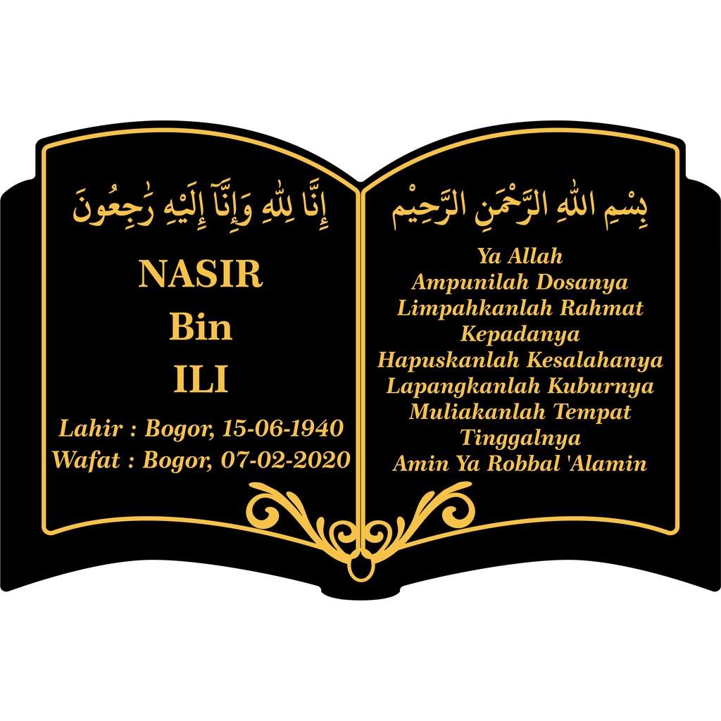 Jual PAPAN NAMA KUBURAN PAPAN NISAN PRASASTI NISAN BATU NISAN AKRILIK