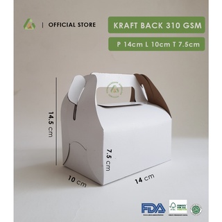 Jual Gable Box Kraft Back Box Snack Kotak Kue Coklat Putih P L