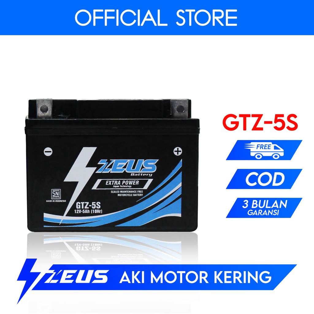 Jual Aki Honda Spacy GTZ5S Zeus Extra Power Aki Kering Kualitas Genuine