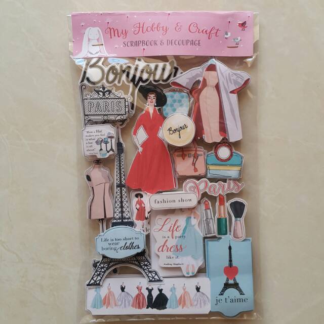 Scrapbook Stickers - 3D Paris Bonjour