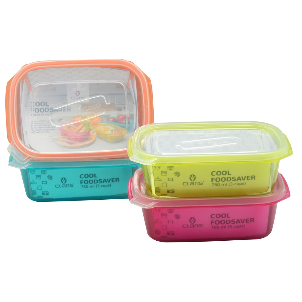 Jual Claris 2737 Kotak Makan Lunch Box Plastik Rectangular Food Saver Wadah Makanan 750 Ml 2233