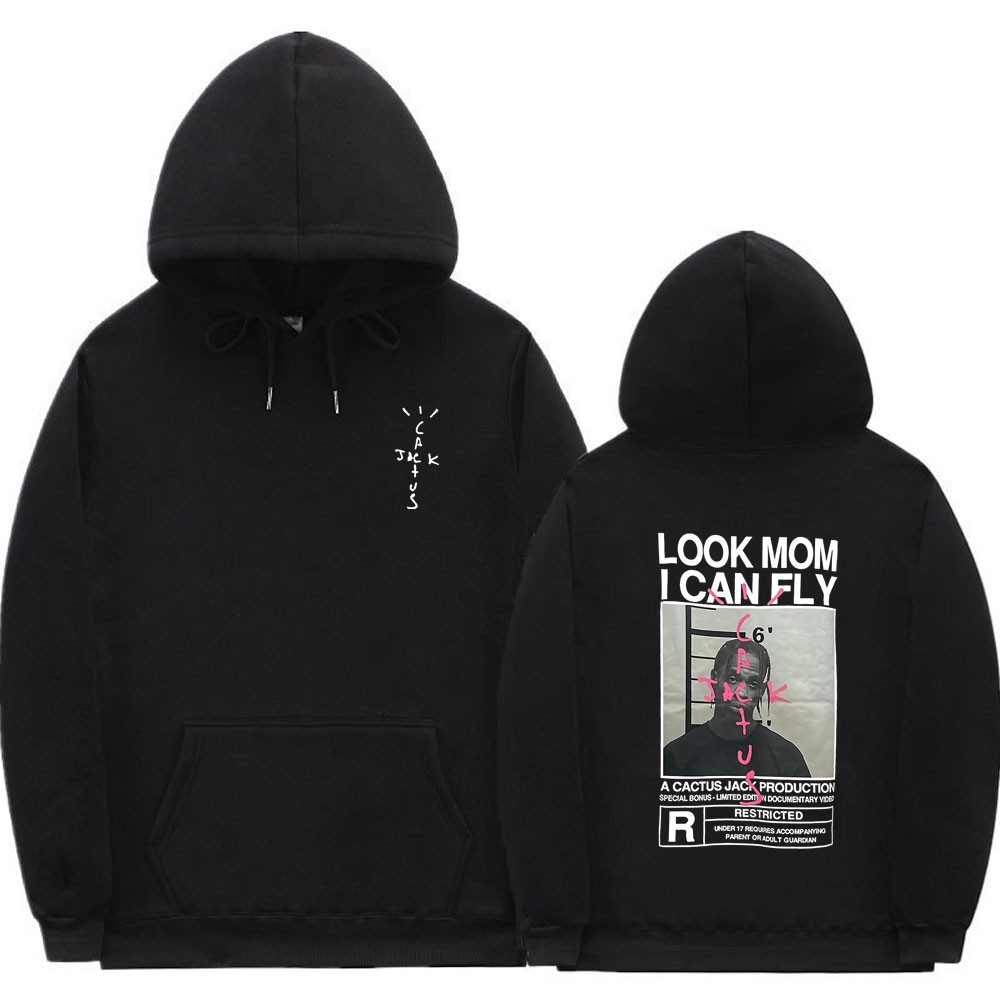 DLUHOS Travis Scott Hoodies Double-Sided Logo Print