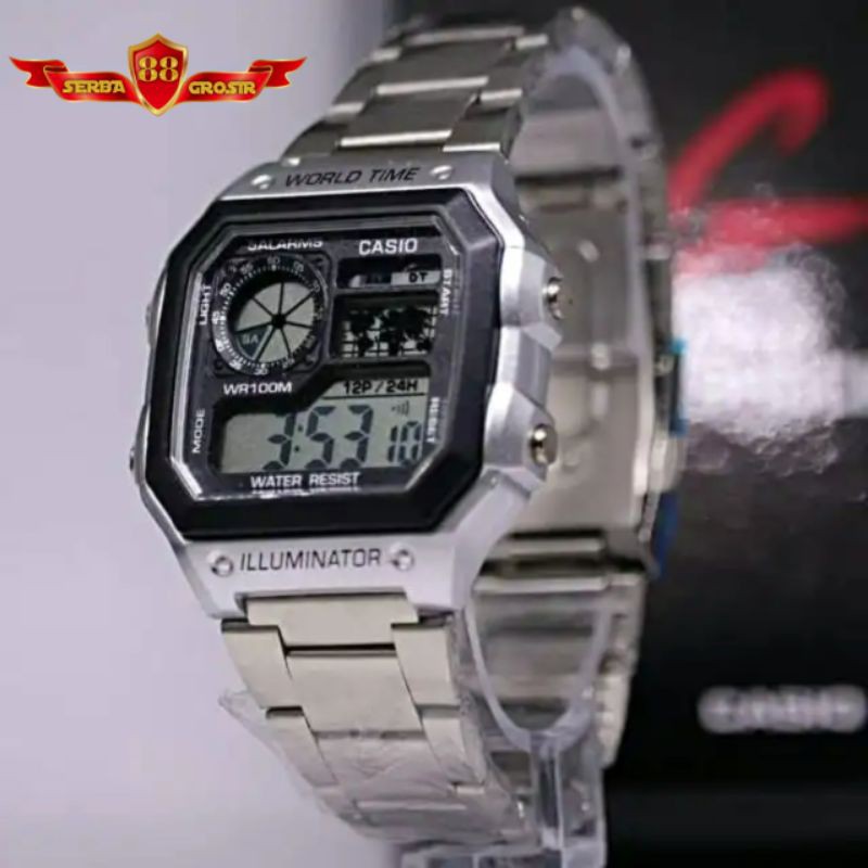Jual jam digital pria terbaik Jam Tangan Pria Casio AE1200 WHD