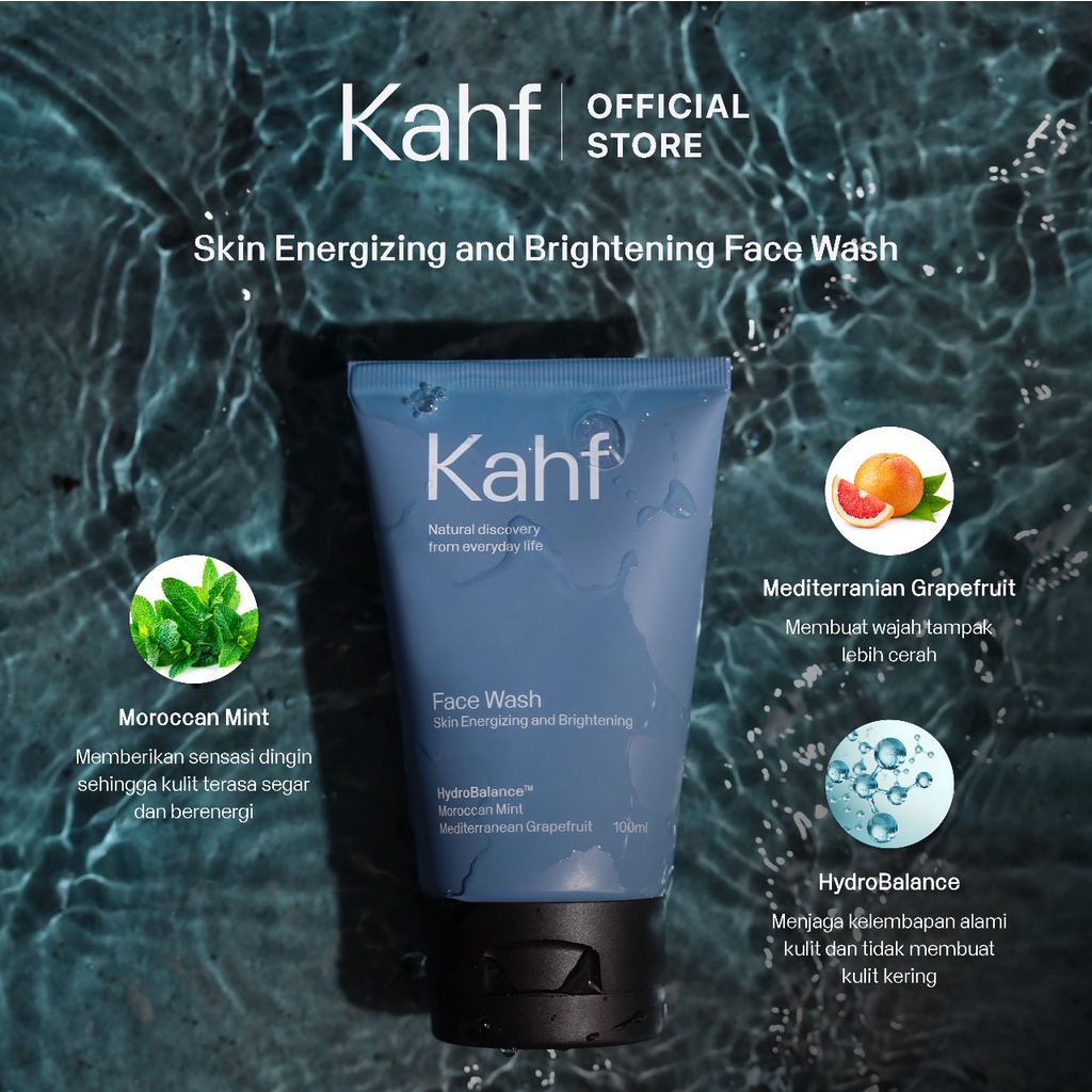 Jual KAHF SKIN ENERGIZING AND BRIGHTENING FACE WASH 100 ML Shopee