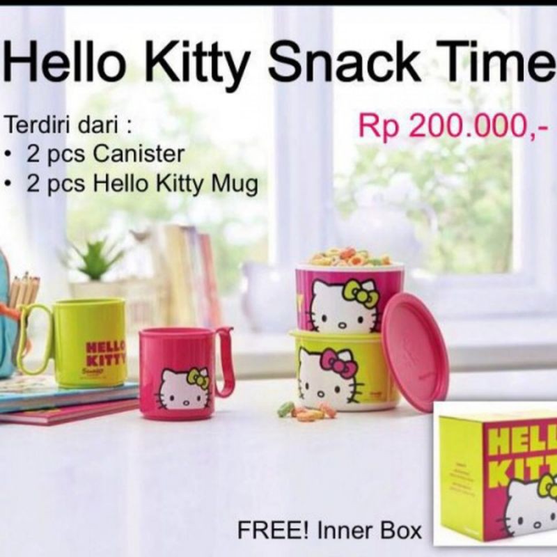 Jual hello kitty snack time set tupperware - Jakarta Barat - Michie  Hairbows
