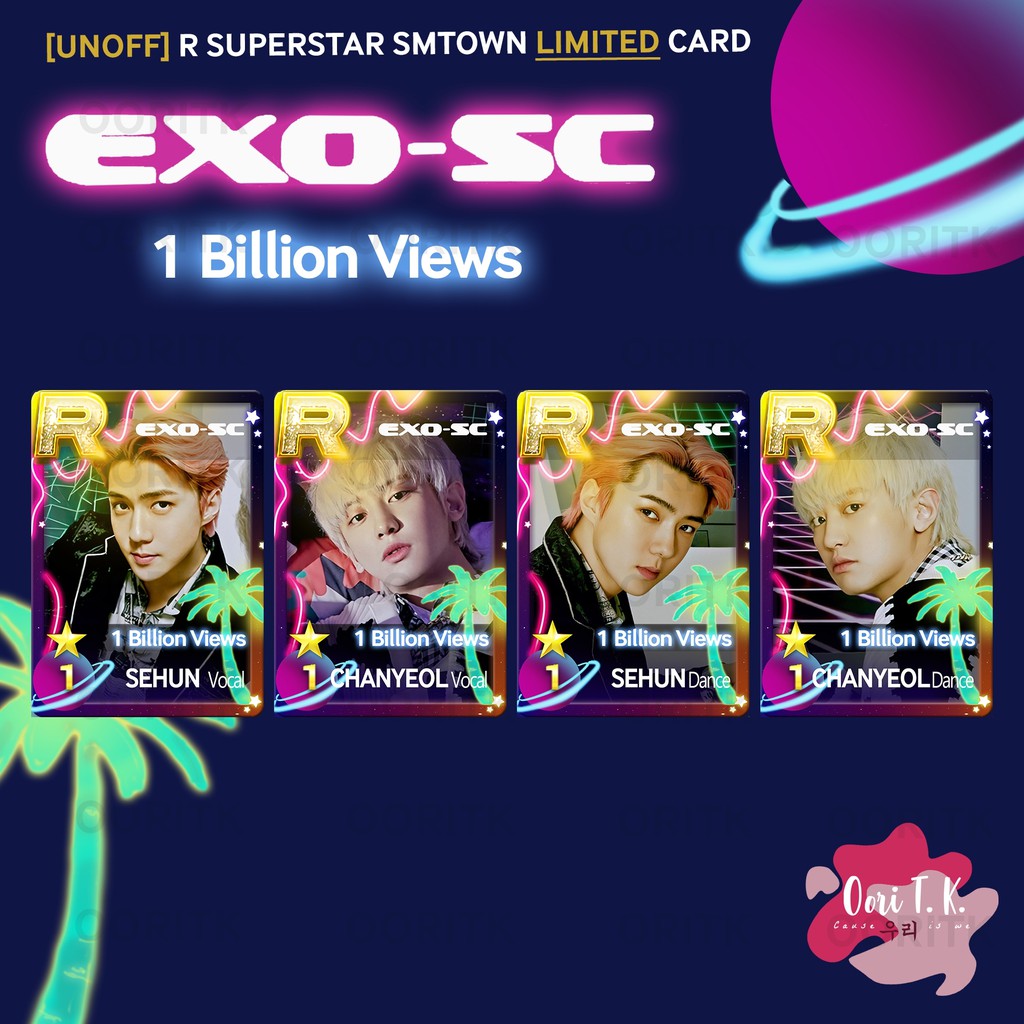 Jual (MIN PEMBELIAN 3 PCS - MIX) [unoffcial] R Superstar SMTOWN LIMITED  CARD EXO SC 