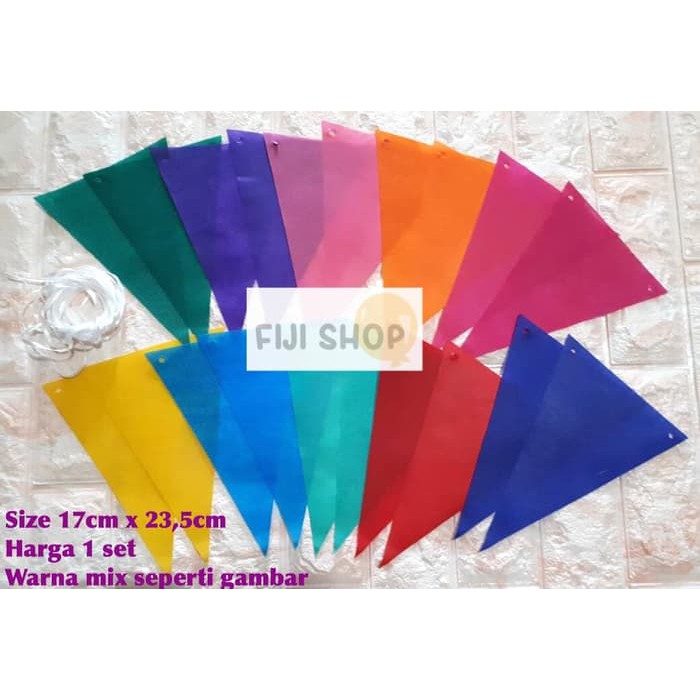 Jual Unik Bendera Segitiga Kain Flag Party Bendera Umbul Umbul Warna Warni Murah Shopee