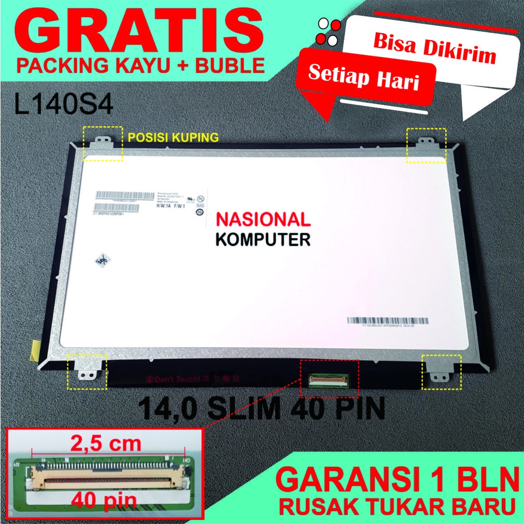 Jual Layar Lcd Led Laptop Asus A L A La A Ln A Lnb Shopee Indonesia