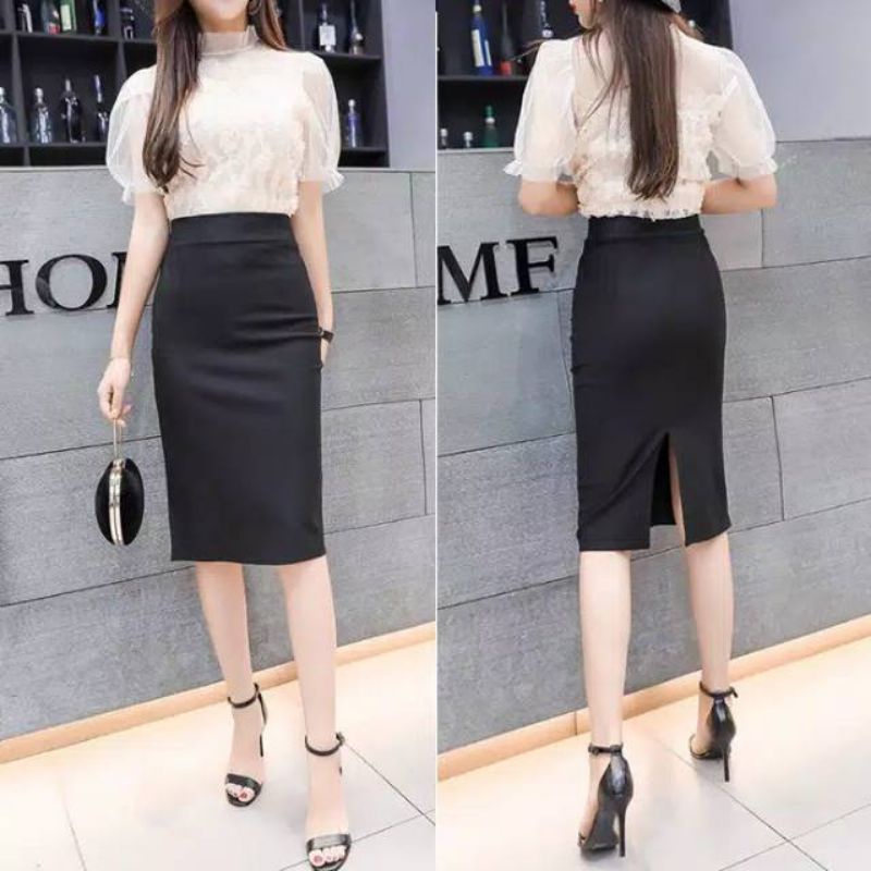 Jual Rok span pendek wanita kekinian rok span bahan scuba rok pendek ...