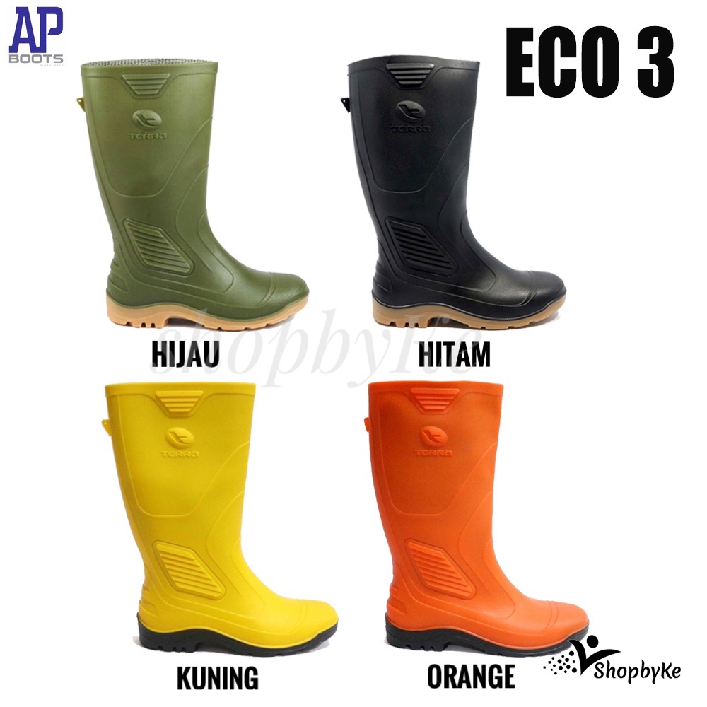 Jual Sepatu Boots Karet Tinggi Ap Boots Terra Eco Series Warna Hijau