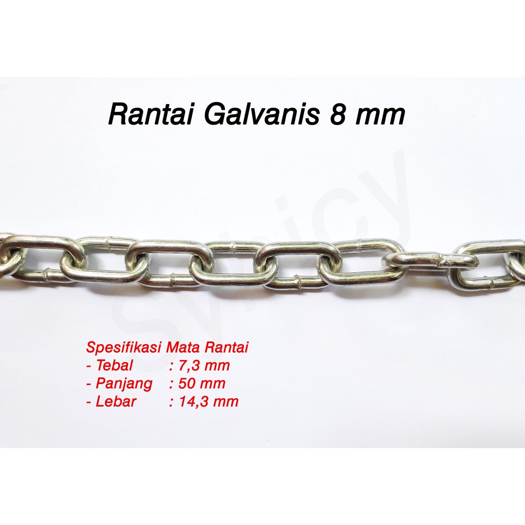 Jual Rantai Besi 8 Mm Galvanis Per Meter Shopee Indonesia