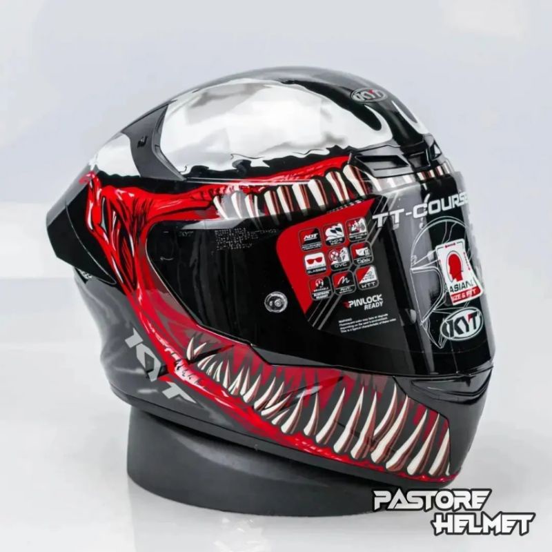 Kyt Tt Course Marvel Venom KYT TT-COURSE Full-Face Single Visor