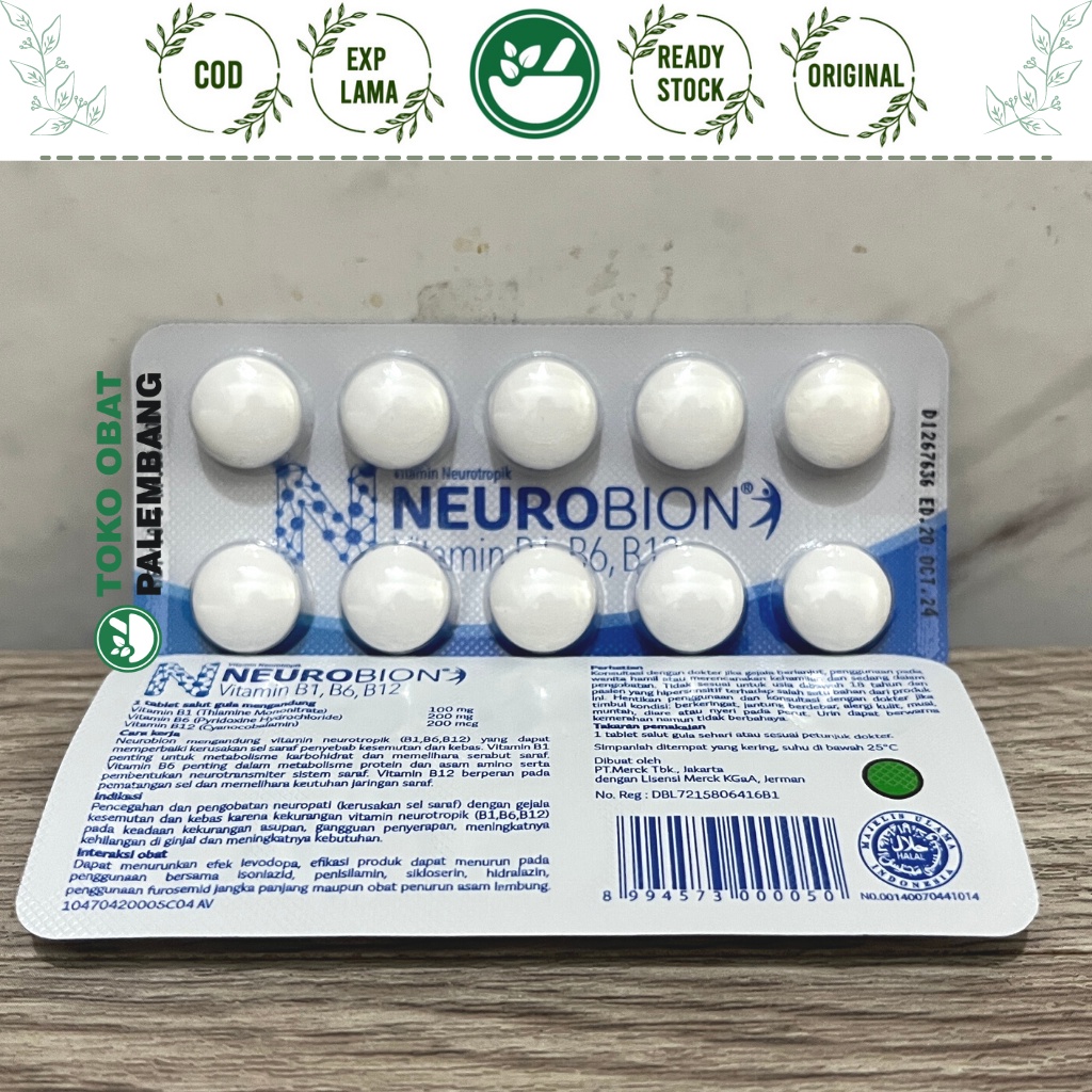 Jual NEUROBION PUTIH 10 TABLET B1 B6 B12 NEUROTROPIK NEUROBION PUTIH ...