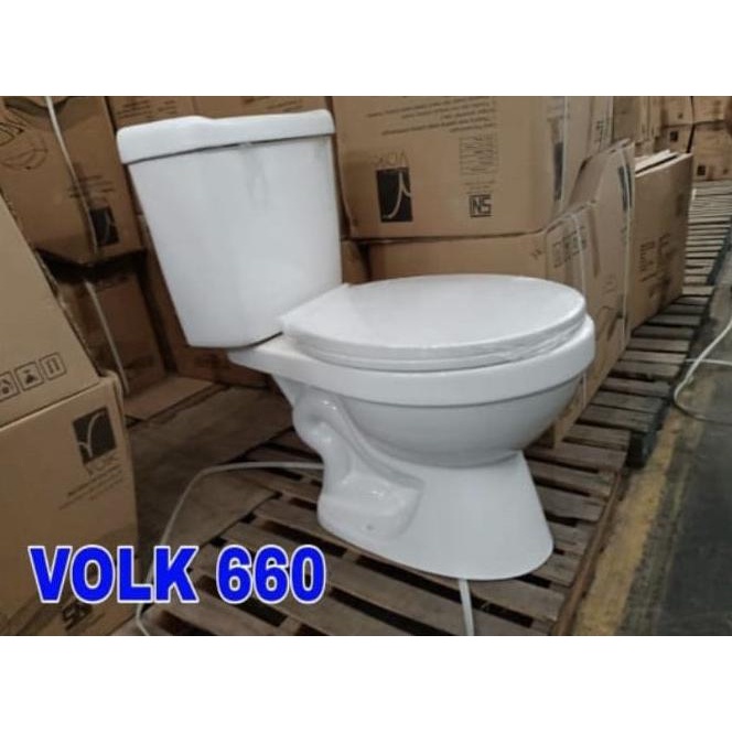 Jual Kloset Toilet Duduk Volk Siphonic White Complete Set Shopee Indonesia