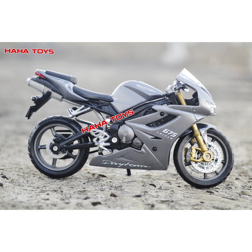Diecast Miniatur Welly Triumph Daytona 675 Skala 1 18