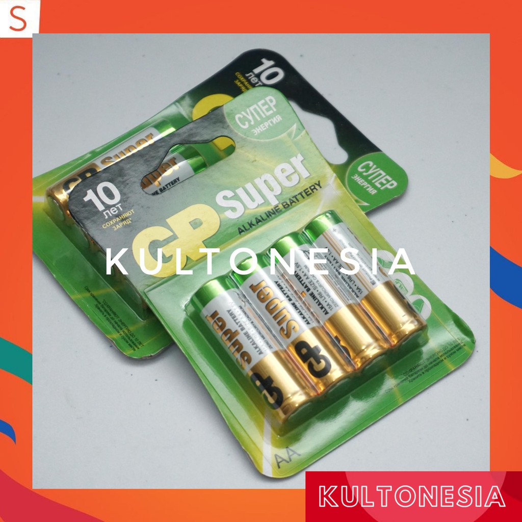 Jual Baterai GP Super Alkaline AA 1.5V - Batre Battery GP Alkaline A2 ...