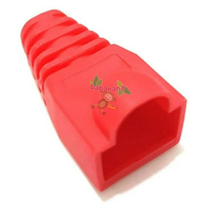 Jual Plug boot rj45 pelindung kabel lan karet rubber silicon merah ...