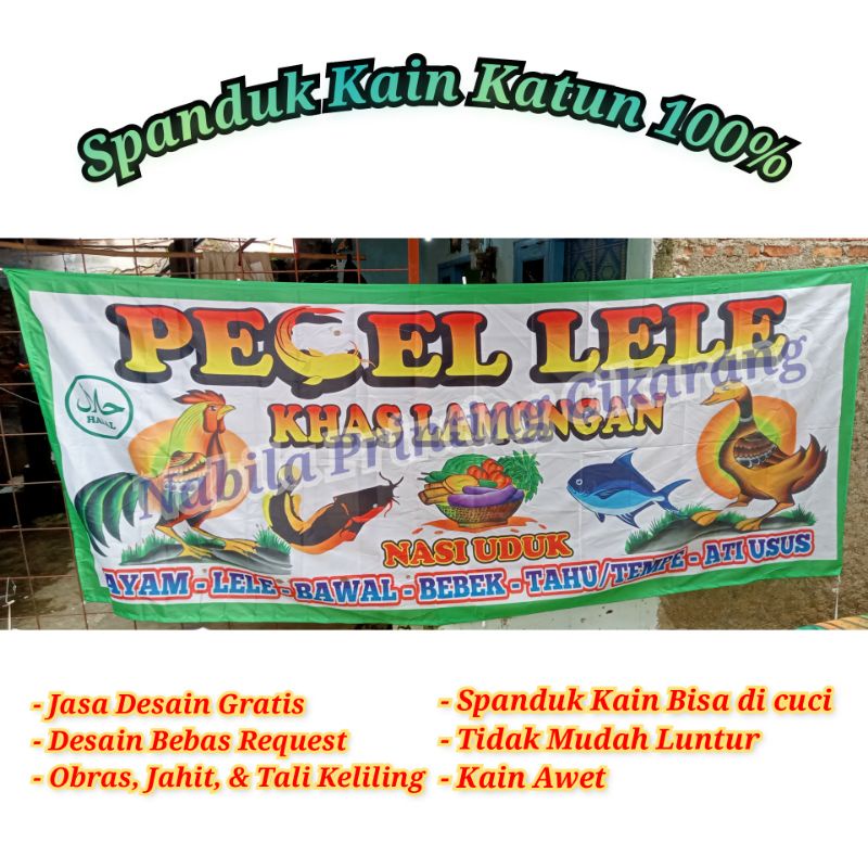 Jual SPANDUK KAIN / LETTER COCOK UNTUK PECEL LELE / PECEL AYAM