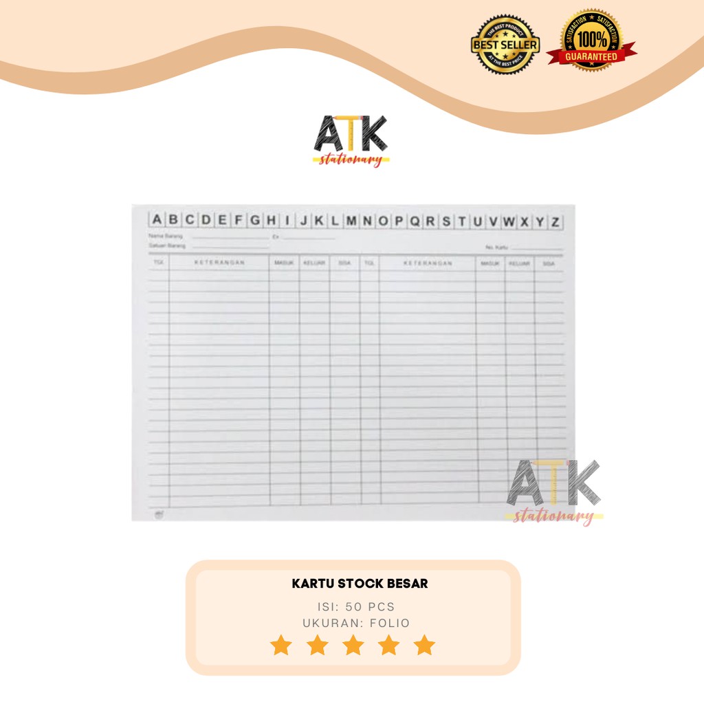 Jual Kartu Stok Persediaan Besar Stock Card Atk Shopee Indonesia