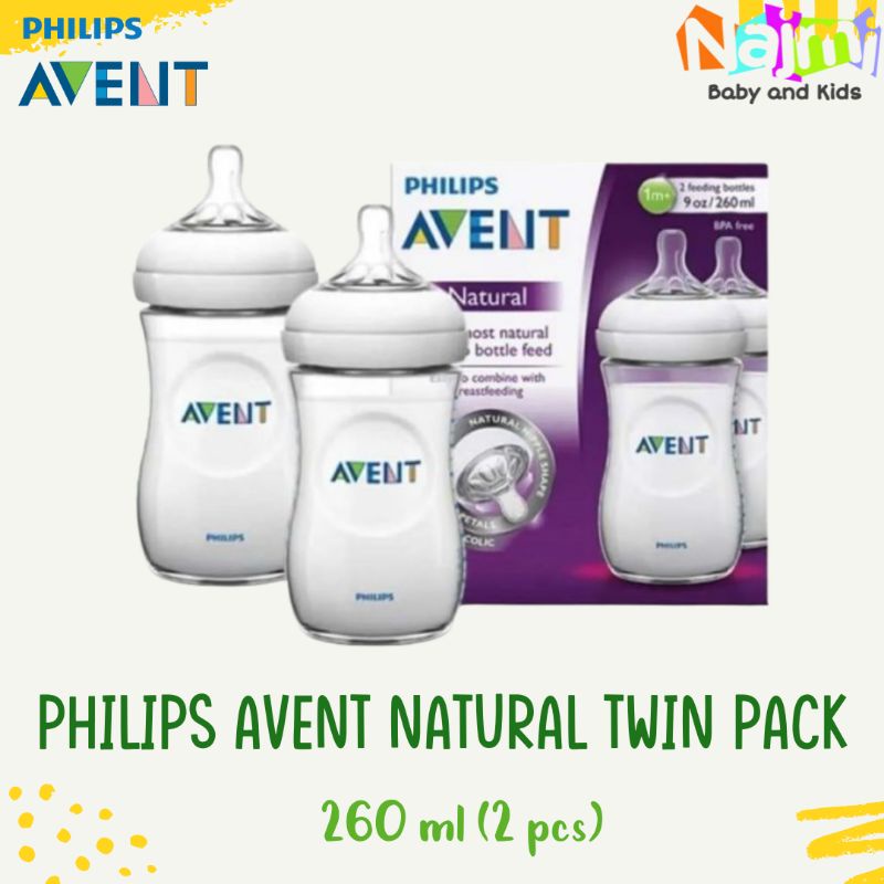 Jual Philips Avent Natural Feeding Bottle 260 Ml TWIN PACK / Botol Susu ...