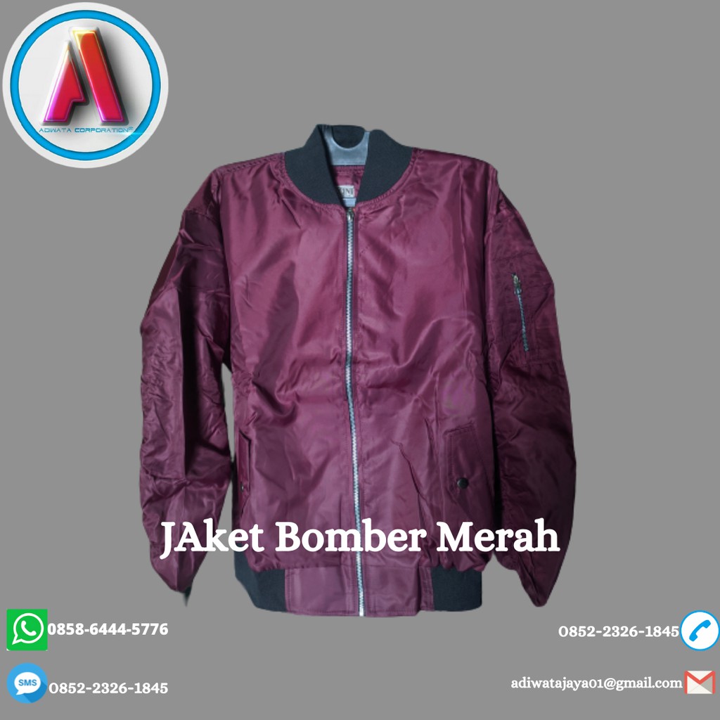 Jual Jaket Bomber Warna Merah | Shopee Indonesia