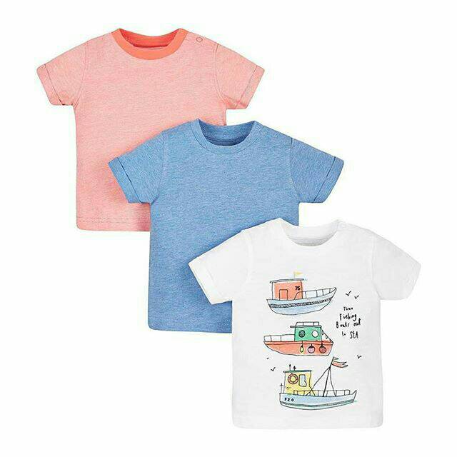 Jual 3 Pack Kaos Fishing Boat White Blue Coral Original | Shopee Indonesia