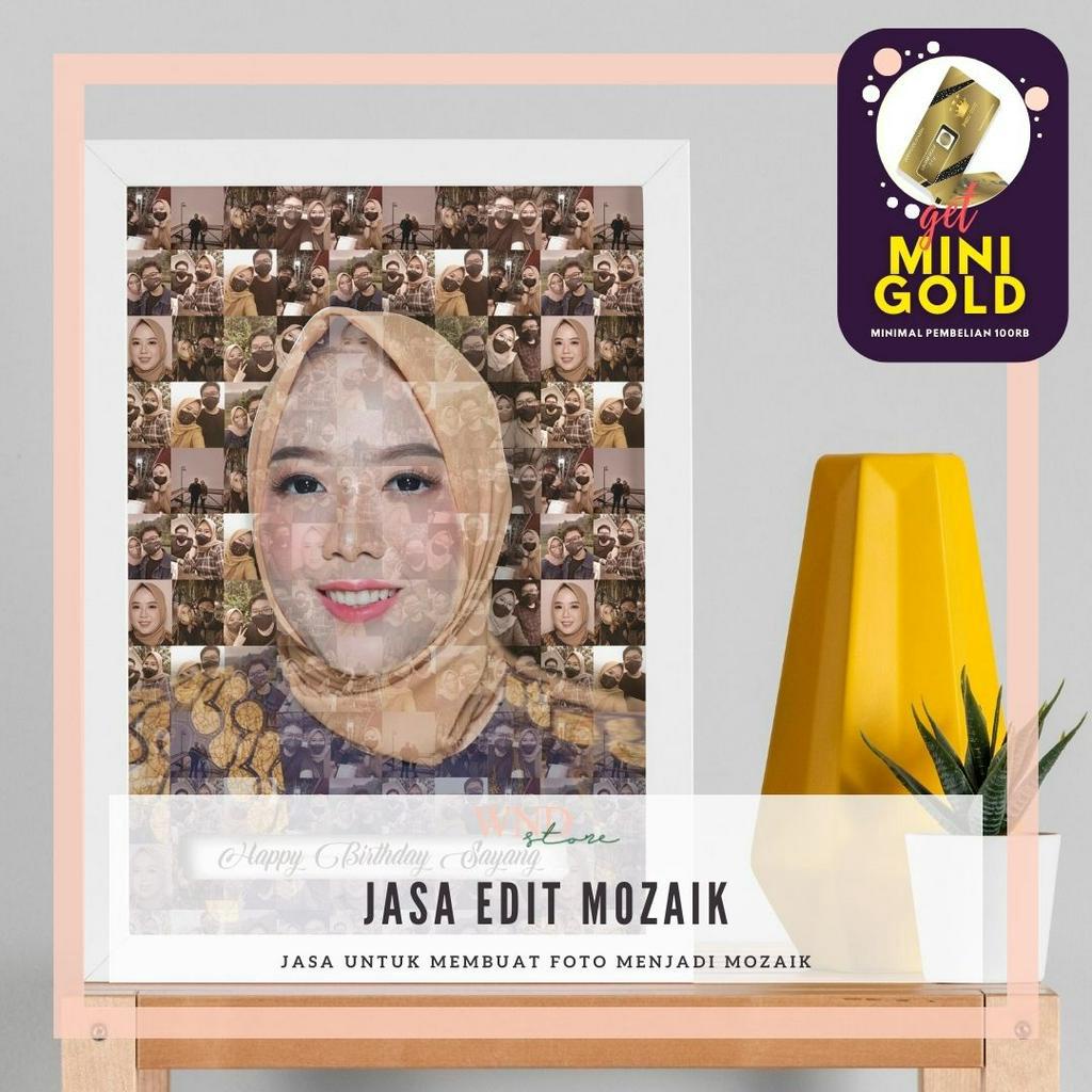 Jual Edit Foto Mozaik dengan Frame Block Poster ukuran 12R dll. -  Multicolor di Seller AJ_store - Karanganyar, Kota Bandung