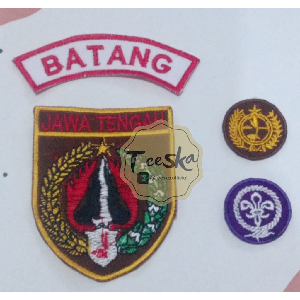 Jual Set Atribut Seragam Pramuka Logo Tunas Kelapa dan Wosm, Logo Kwartir Daerah ( Kwarda ) Jawa