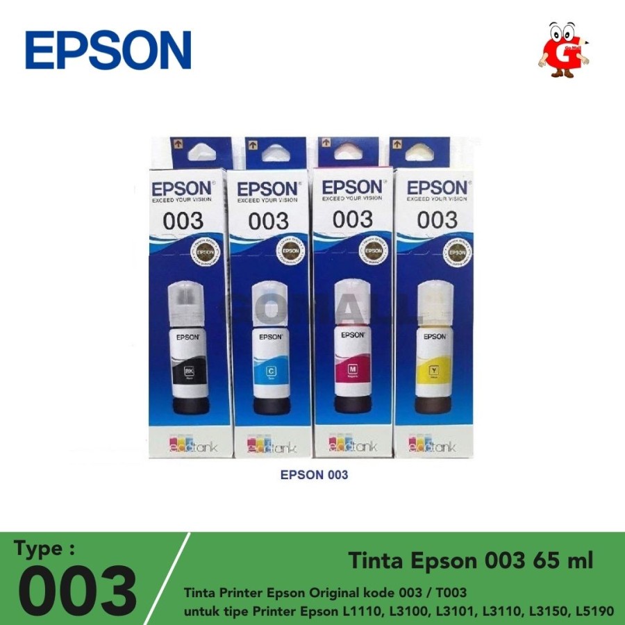 Jual Tinta Refill Original EPSON 003 65ml | Shopee Indonesia