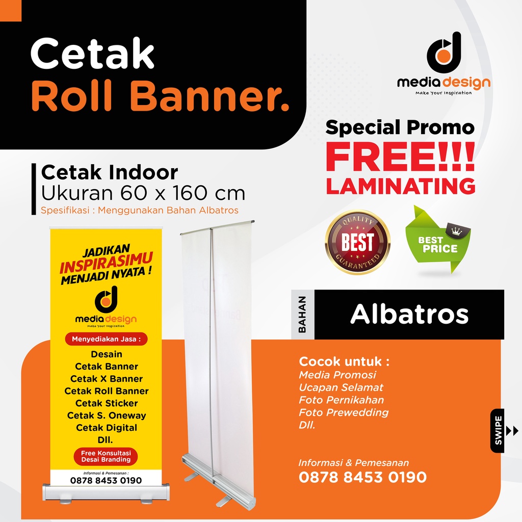 Jual Cetak Roll Banner 60 X 160 Cm / Cetak Albatros | Shopee Indonesia