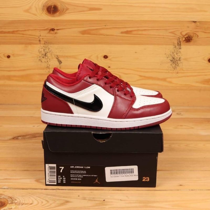 Jual Nike Air Jordan 1 Low Noble Red White 100 PREMIUM QUALITY