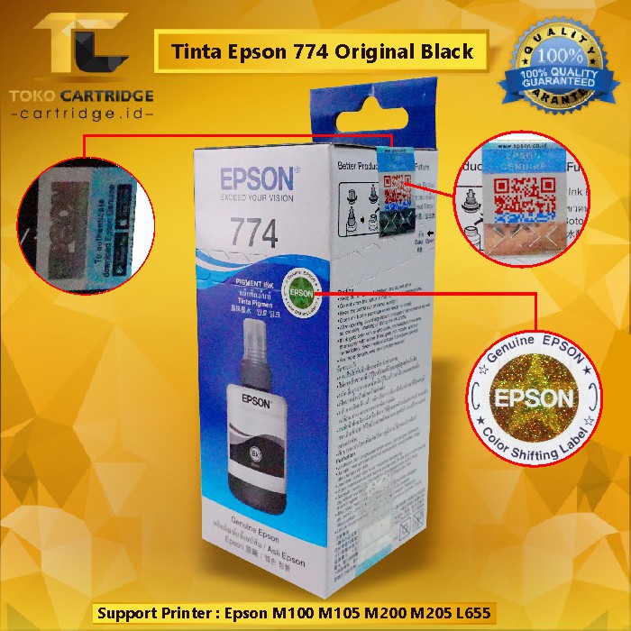 Jual Tinta Epson 774 Black Original Pigmen T774 Hitam Pigment T7741 Ink ...