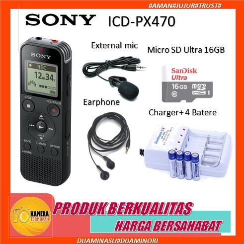 Jual Digital Voice Recorder Sony ICD-PX470 - Hitam Original | Shopee ...