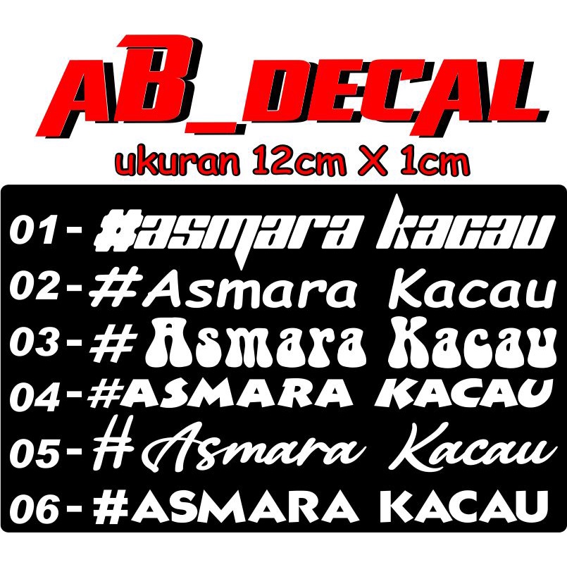Jual stiker | cating tulisan asmara kacau | Shopee Indonesia
