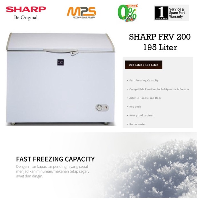 Jual Chest Freezer Sharp Frv 200 (Lemari Beku Buka Atas 195 Liter