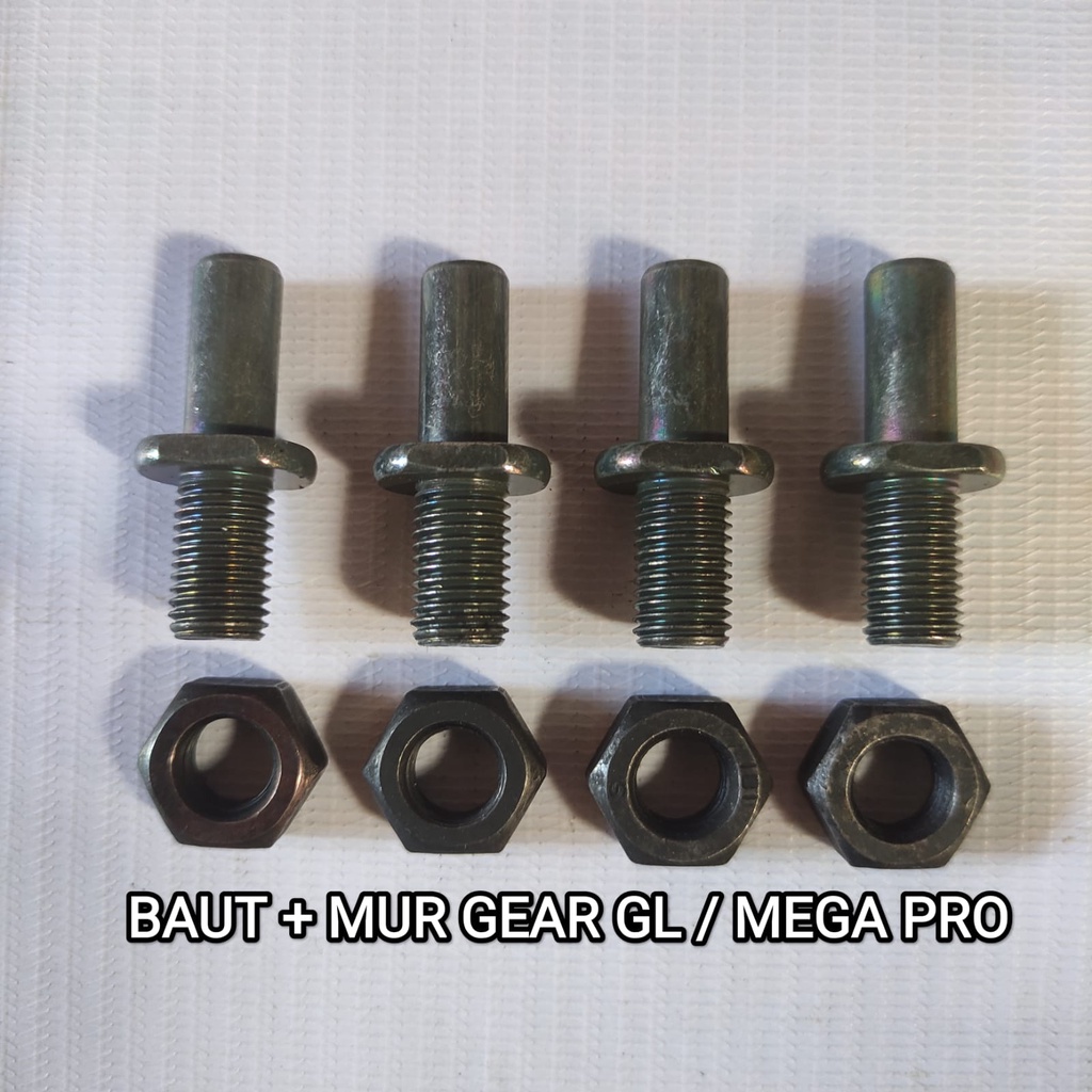 Jual Baut + Mur Gear Belakang GL / Mega Pro (1SET) | Shopee Indonesia