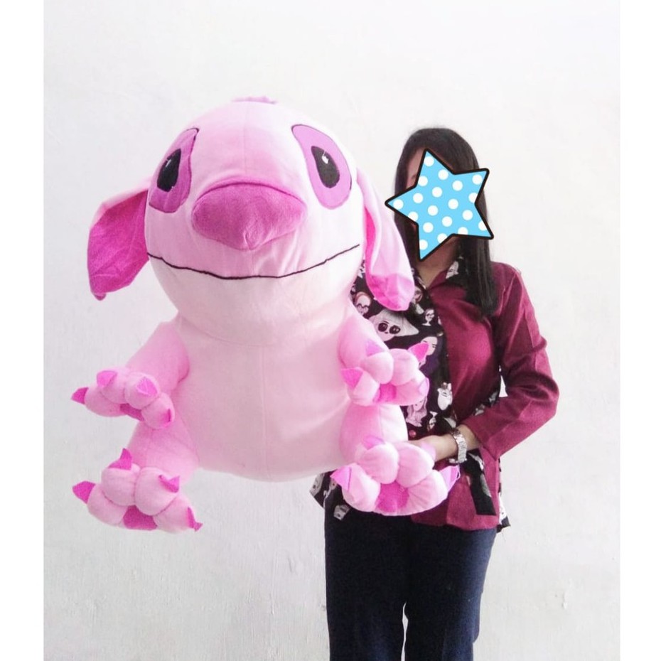 Jual Boneka Stitch Pink Duduk Jumbo Boneka Stitch Pink Giant Shopee Indonesia