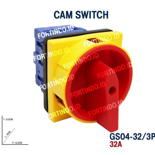 Jual Cam Switch GS04-63 3P 63A ON OFF MERK FORT Saklar Putar Change ...