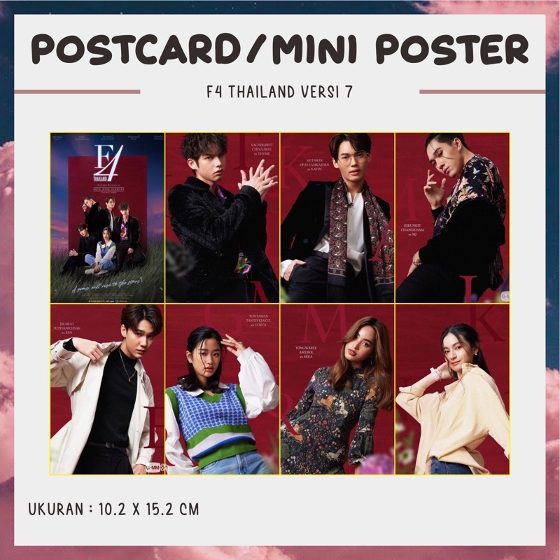 Jual F4 THAILAND postcard set / mini poster (GMMTV BRIGHT