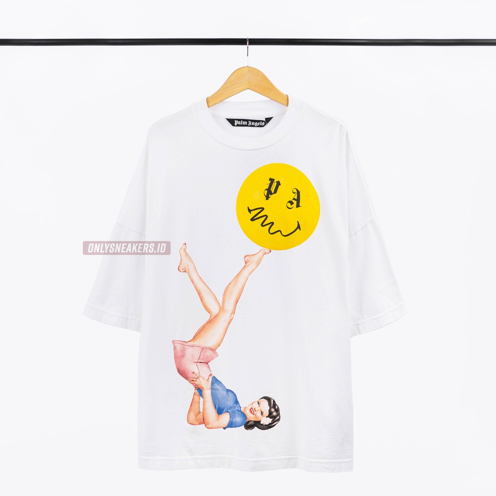 Jual PALM ANGELS JUGGLER PIN UP LOOSE WHITE TEE | Shopee Indonesia