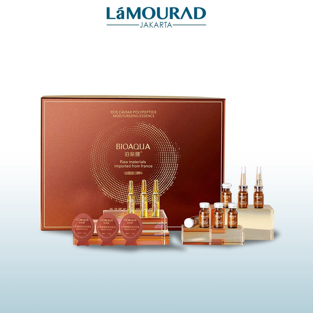 Jual BIOAQUA Roe Caviar Polypeptide Moisturizing Essence Set Shopee