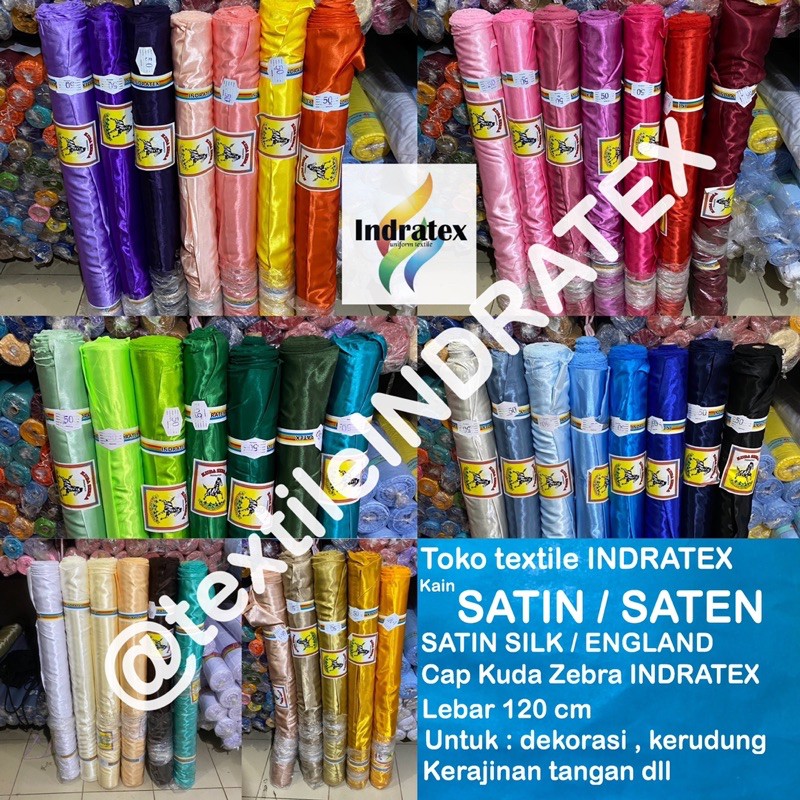 Jual ( Per Setengah Meter ) Kain Satin Polos Saten SILK ENGLAND ...