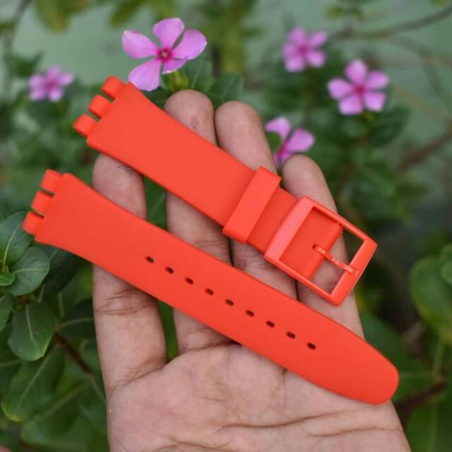 Jual Strap Swatch Red 19mm Tali Swatch Irony Diaphane Chrono New Gent