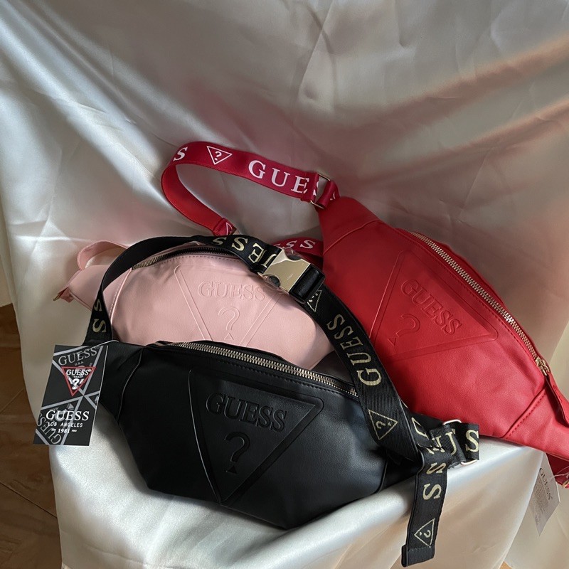 Guess leather best sale waist bag harga