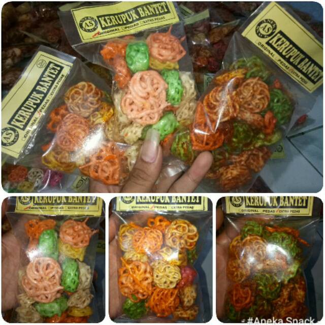 Jual Makaroni Bantet Pedas 50gr Krupuk Seblak Krupuk Udang Kerupuk